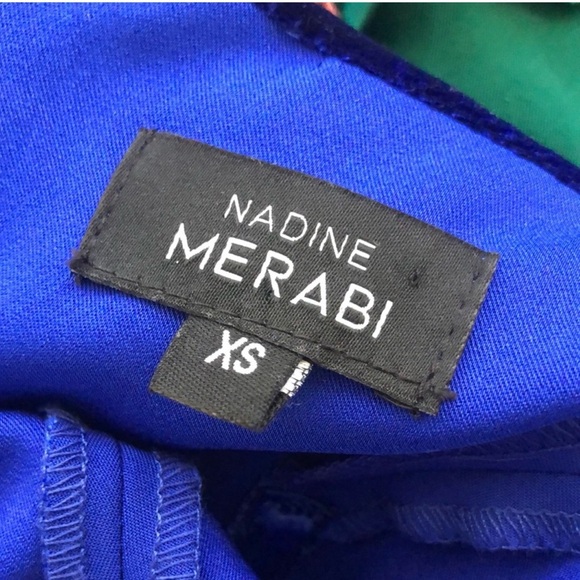 NADINE MERABI Royal Blue Velvet Midi Dress - Picture 4 of 5